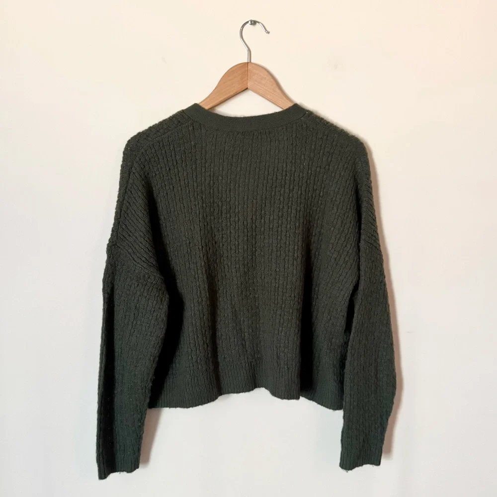 Madewell Mayfair Sweater Cardigan in Hthr Pine - Picture 12 of 12